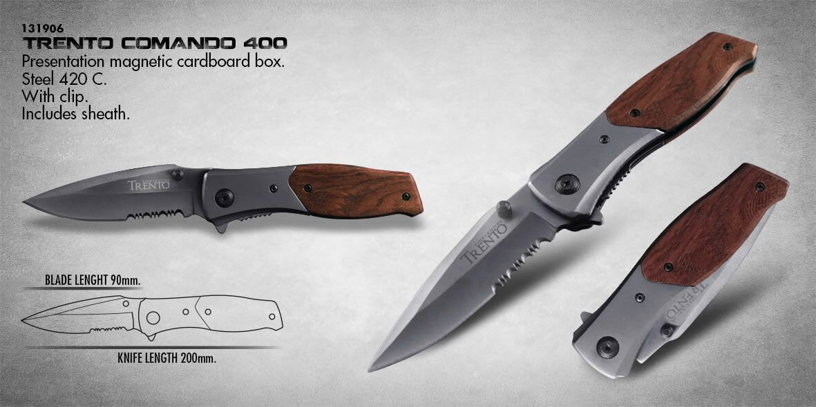 E-shop TRENTO COMANDO 400 Taktický nôž skladací s púzdrom
