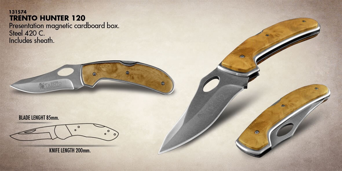 E-shop TRENTO HUNTER 120 Poľovnícky nôž skladací s púzdrom