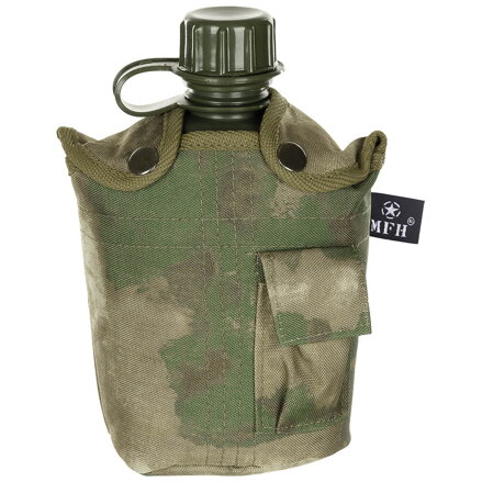 Fľaša poľná MFH US nylonový poťah 1L HDT-camo BPA free