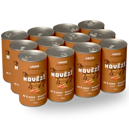 12pack Konzerva pre psov - Hovädzie s mrkvou