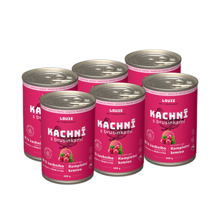 6pack Konzerva pre psov - Kačica s brusnicami