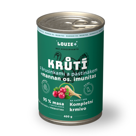 Konzerva pre psov - Morčacie s brusnicami, paštrnákom + prebiotiká