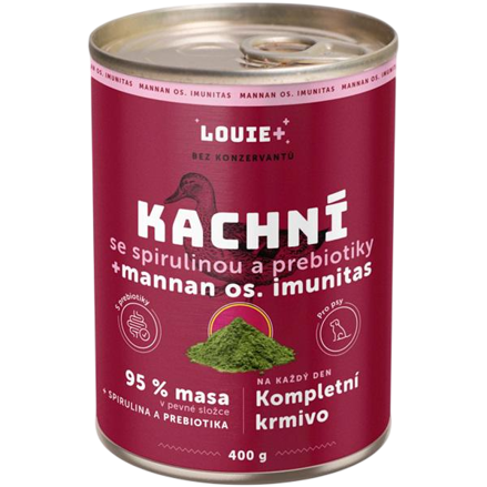 Konzerva pre psov - Kačica so spirulinou + prebiotiká