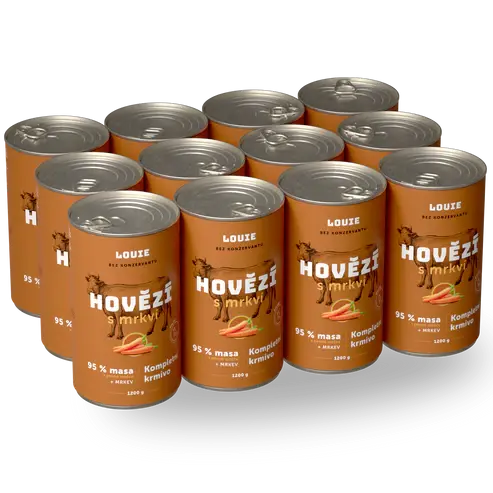 12pack Konzerva pre psov - Hovädzie s mrkvou