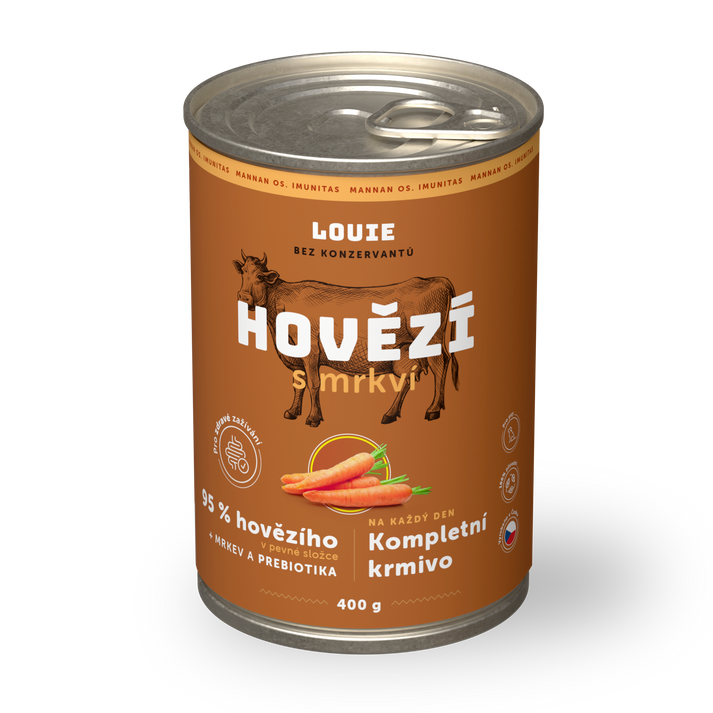 Konzerva pre psov - Hovädzie s mrkvou