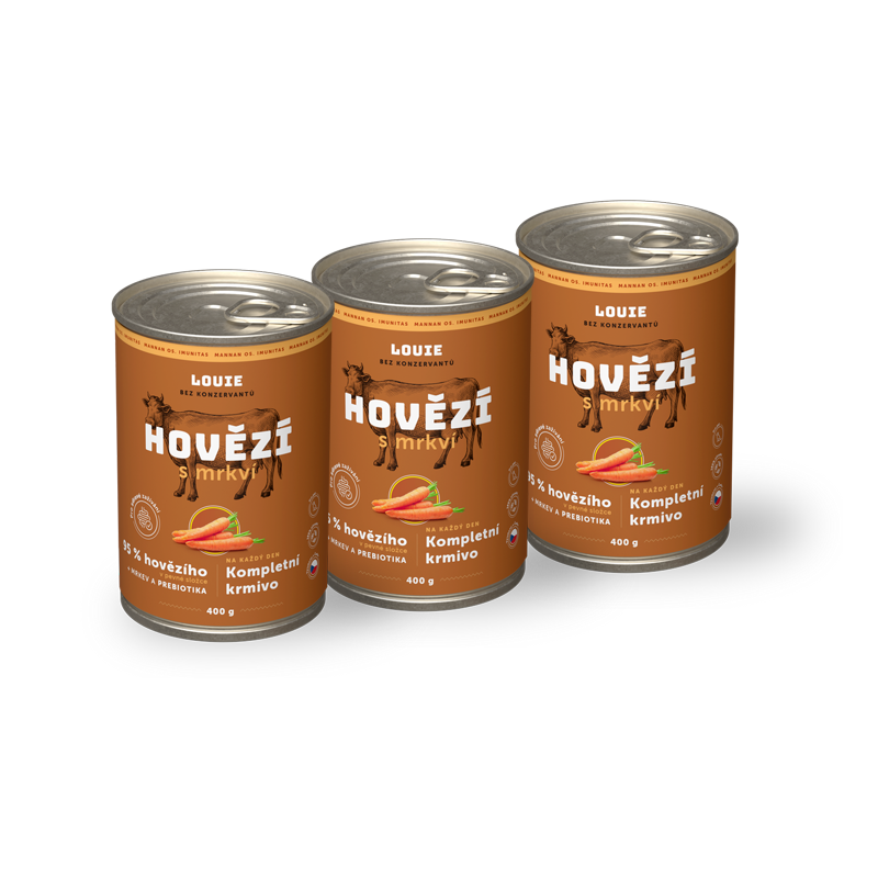3pack Konzerva pre psov - Hovädzie s mrkvou