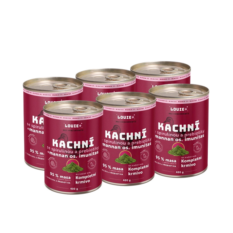 6pack Konzerva pre psov - Kačica so spirulinou + prebiotiká