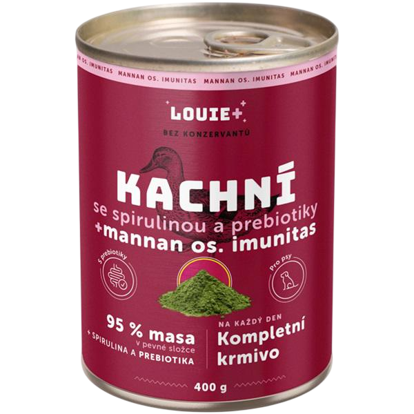 Konzerva pre psov - Kačica so spirulinou + prebiotiká