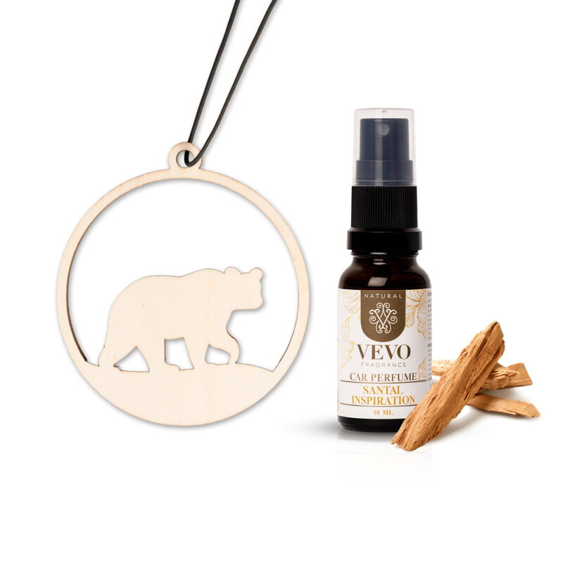 Vevo Natural drevená vôňa do auta Santal Inspiration medveď