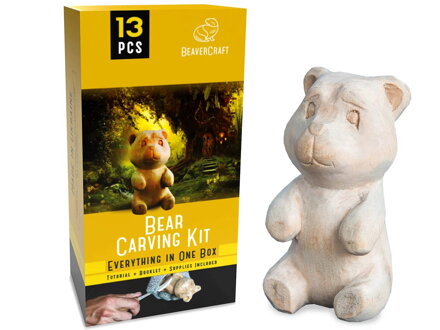 Rezbárska sada BeaverCraft DIY05 pre začiatočníkov Medveď