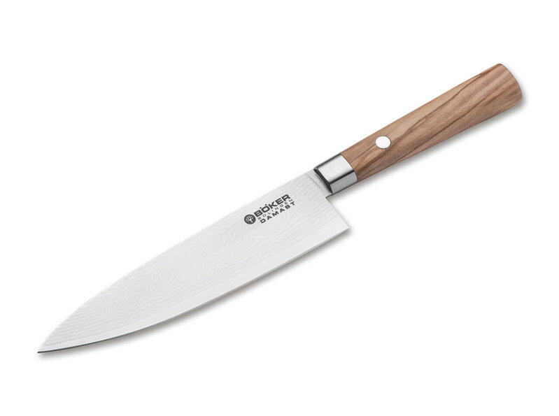 Böker Damascus Olive Small kuchársky nôž 15,7 cm