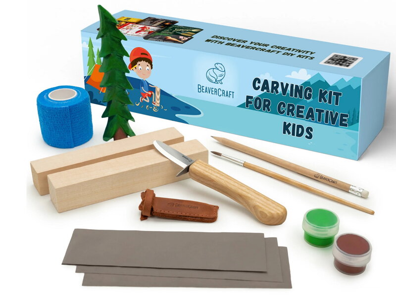 Rezbárska sada BeaverCraft DIY08 pre začiatočníkov Smrek